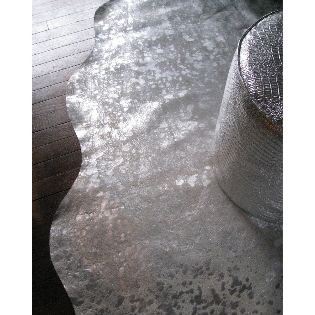 72inches x 84inches Gray and Silver Cowhide - Area Rug