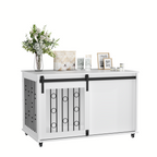 Modern Wooden Dog Crate Furniture with Sliding Barn Door – MDF Indoor