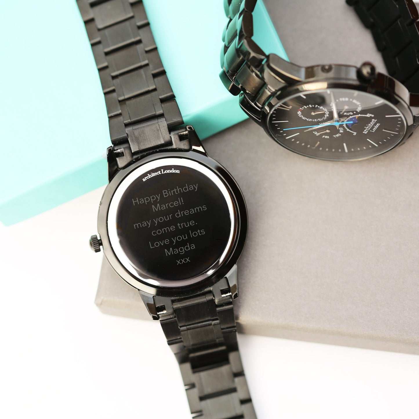 Men's Architect Apollo Black - Modern Font Engraving