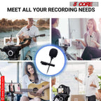 5Core Lavalier Microphone Clip On Professional Grade 3.5mm Lav Lapel