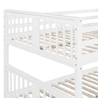 Full over Full Bunk Bed with Ladder for Bedroom, Guest Room Furniture