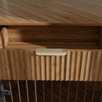 44.6" Corner Dog Crate Furniture with Fluted Drawer – MDF Wooden Dog