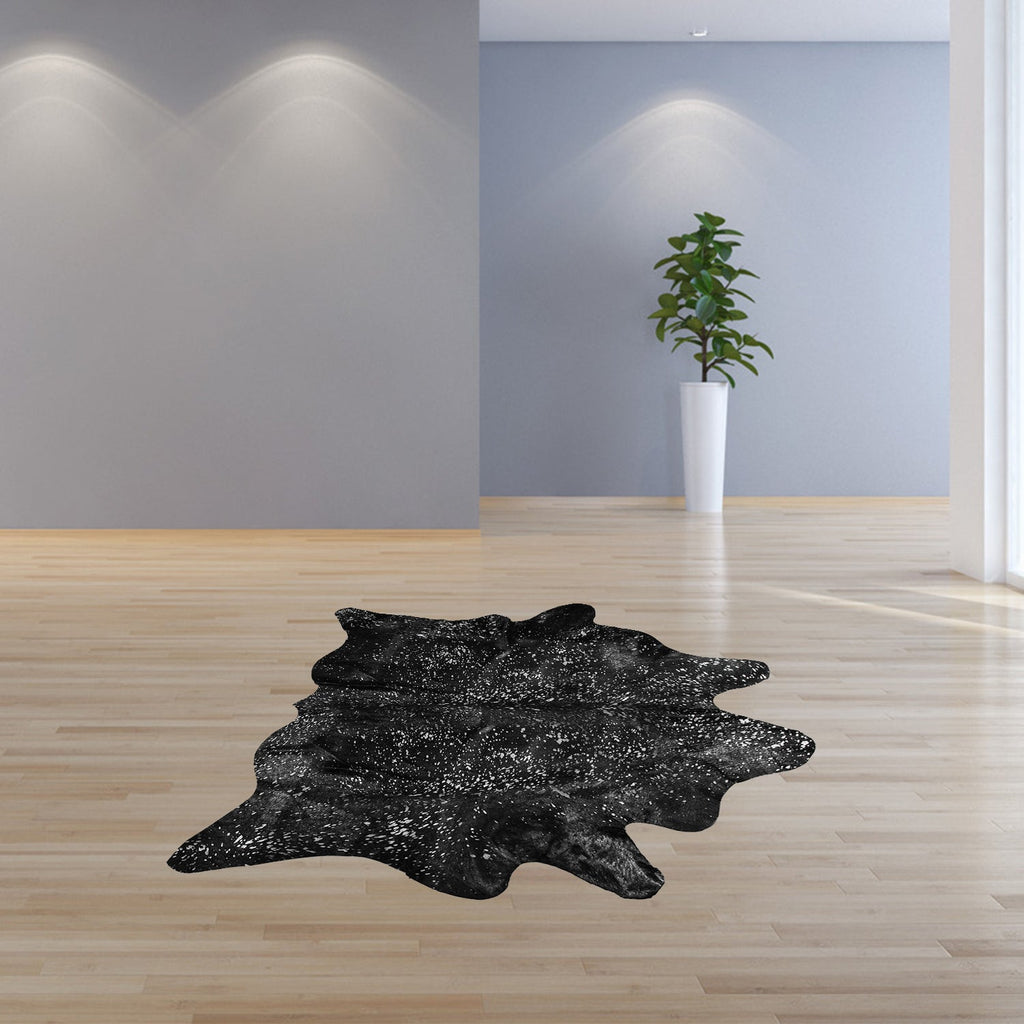 72inches x 84inches Gray and Silver Cowhide - Area Rug