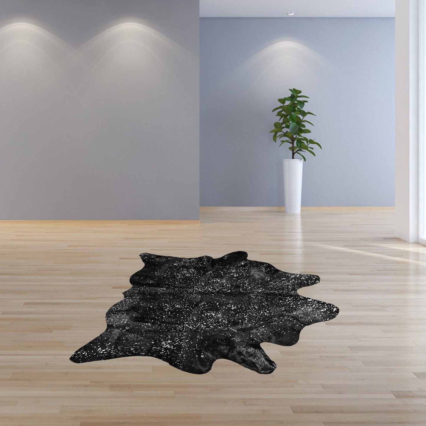 72inches x 84inches Gray and Silver Cowhide - Area Rug