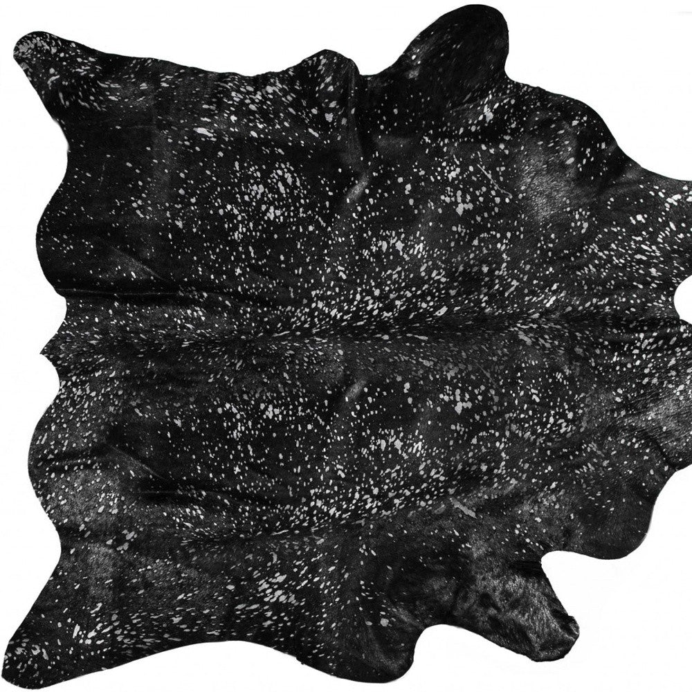 72inches x 84inches Gray and Silver Cowhide - Area Rug
