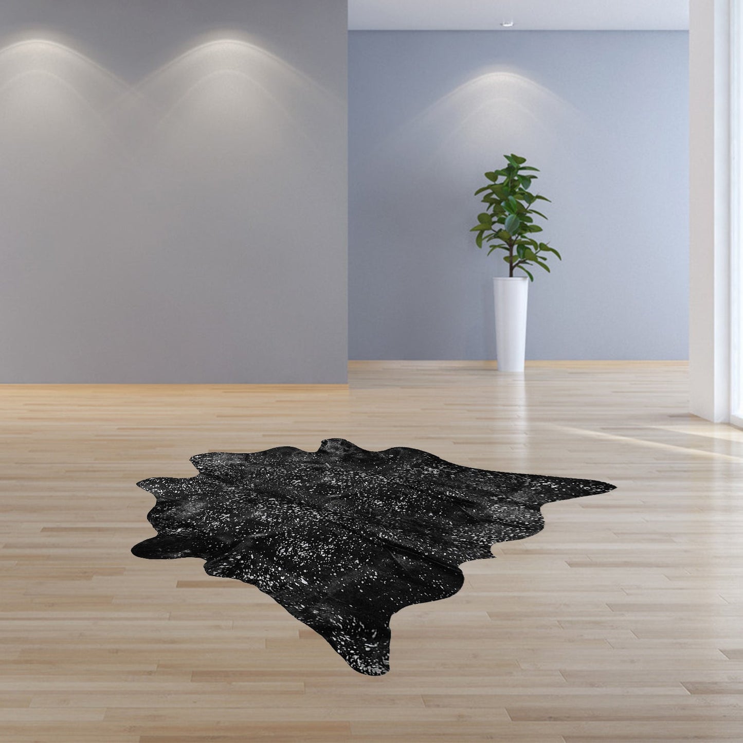 72inches x 84inches Gray and Silver Cowhide - Area Rug