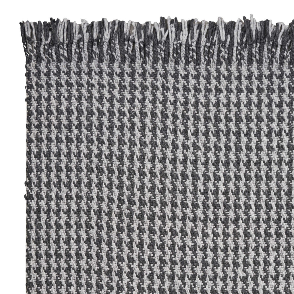 8inchesx10inches Grey Hand Woven Houndstooth Indoor Area Rug