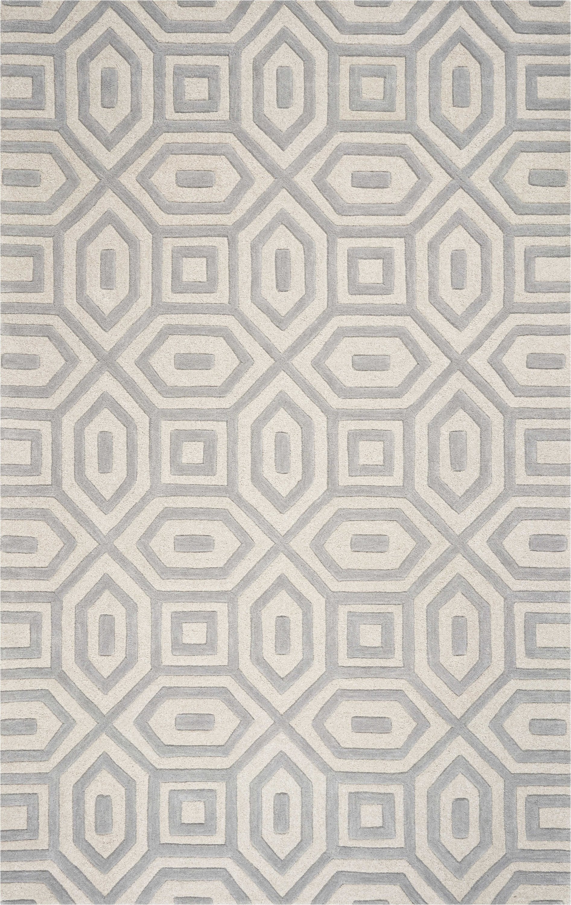 8inches x 10inches 6 Wool Grey Area Rug