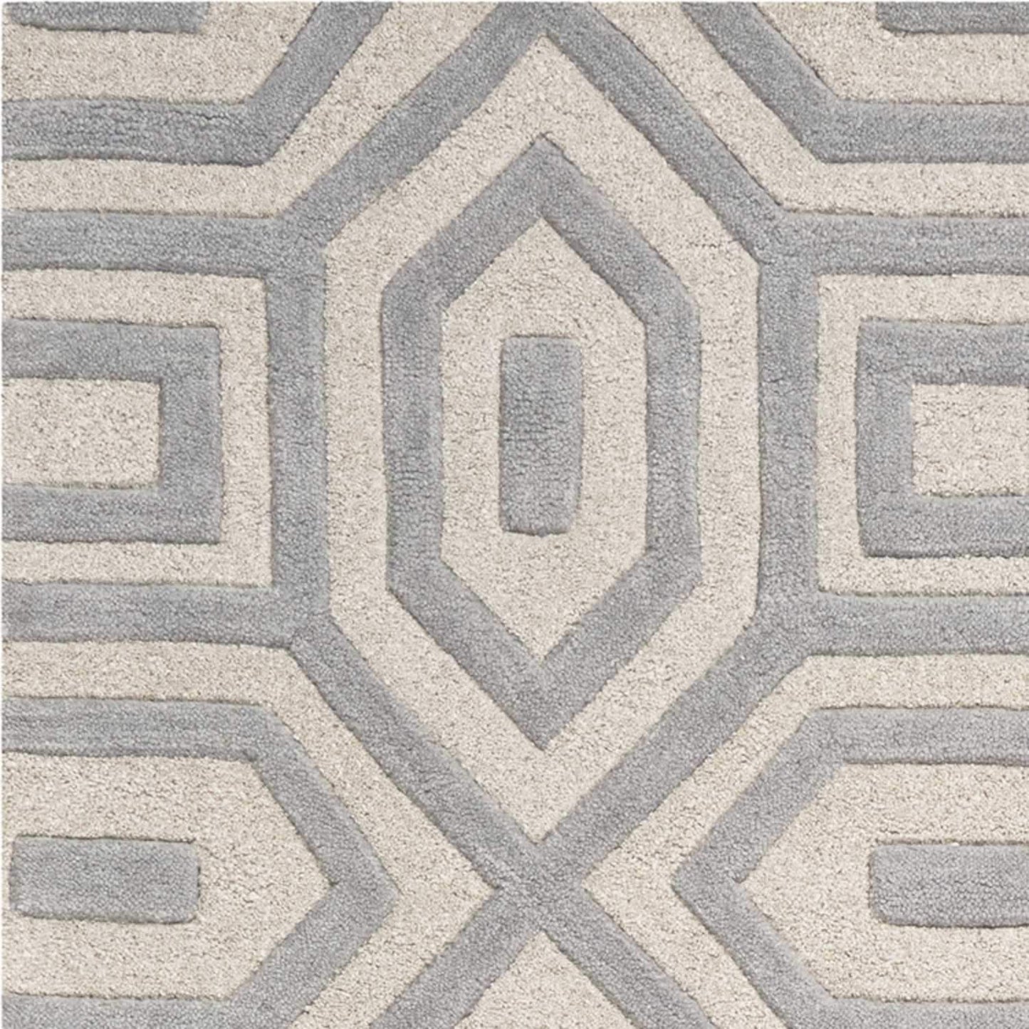 8inches x 10inches 6 Wool Grey Area Rug
