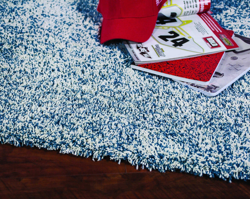 9inches x 13inches Polyester Indigo or  Ivory  Heather Area Rug
