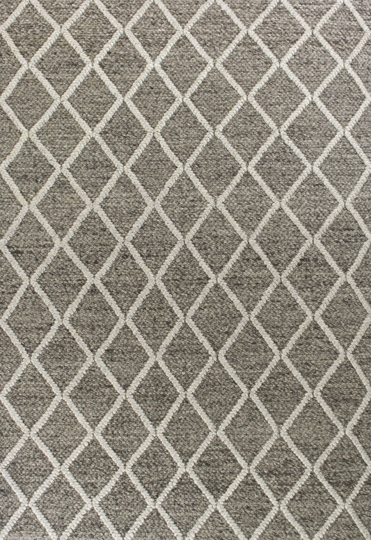 9inches x 13inches Wool Dark Grey Area Rug