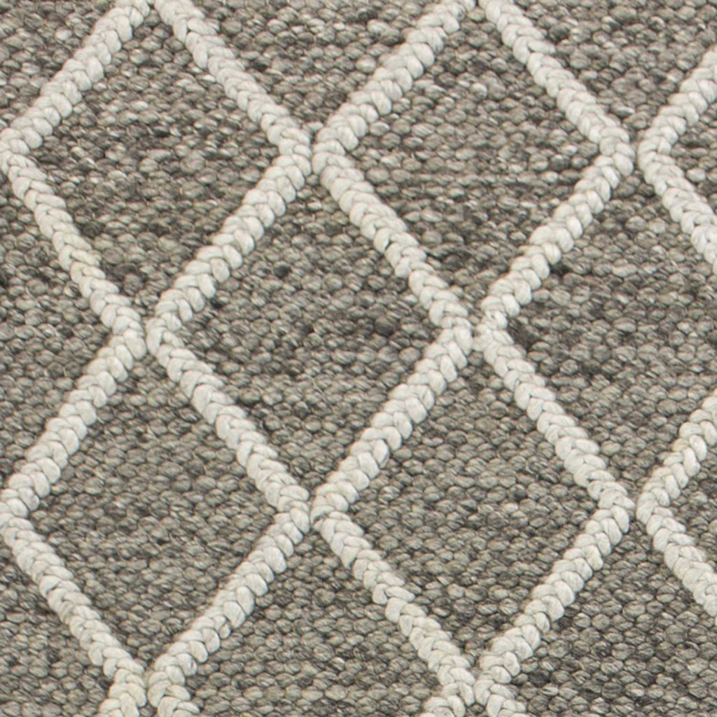 9inches x 13inches Wool Dark Grey Area Rug