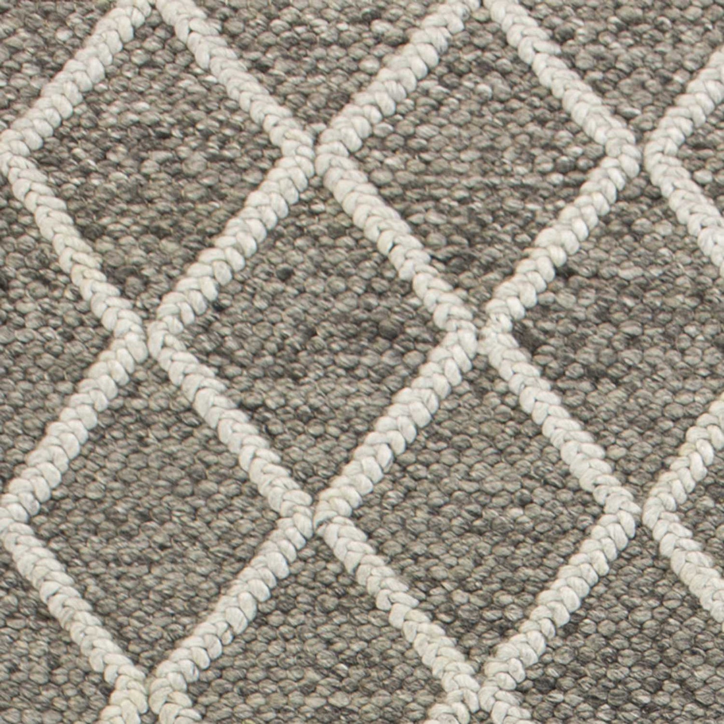 9inches x 13inches Wool Dark Grey Area Rug
