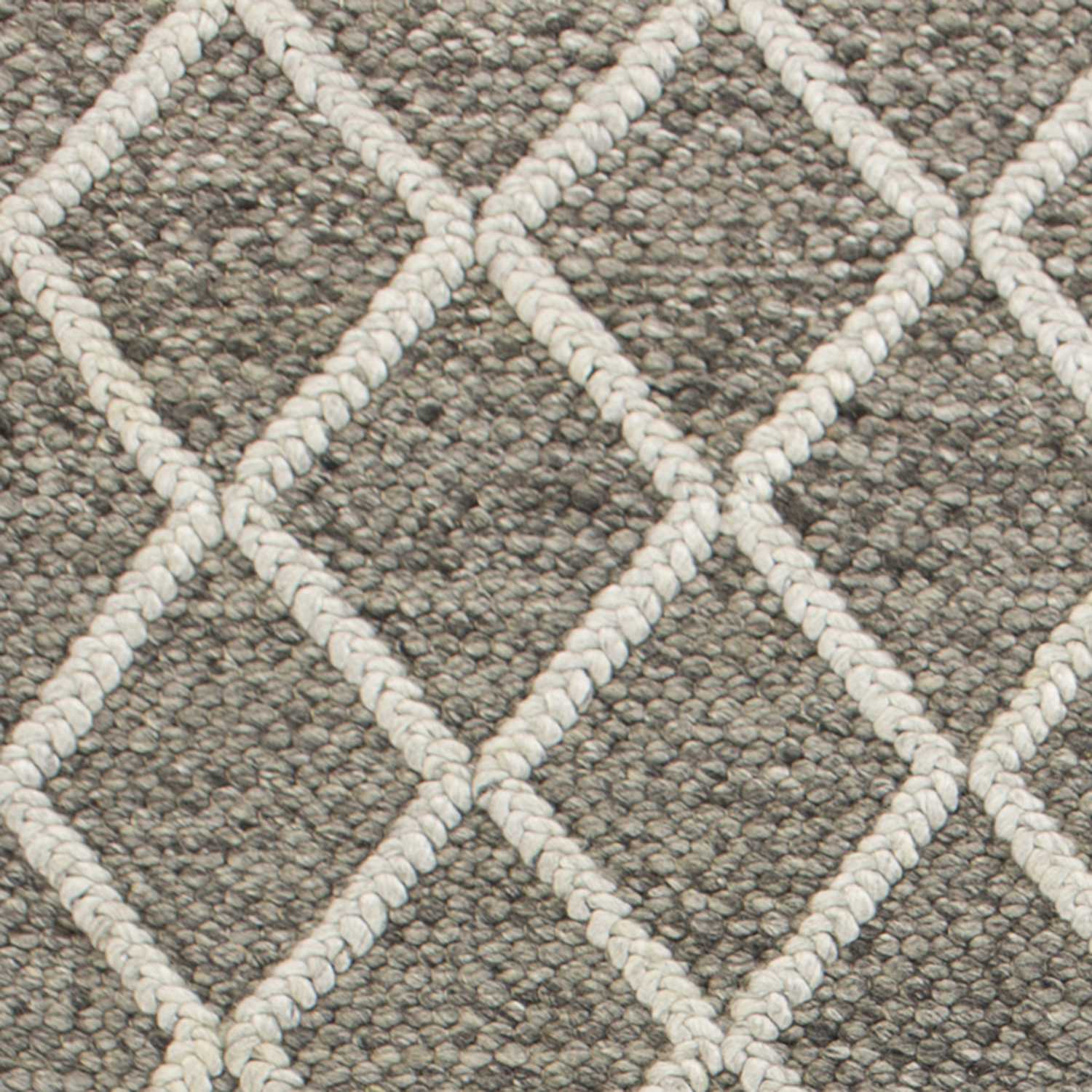 9inches x 13inches Wool Dark Grey Area Rug