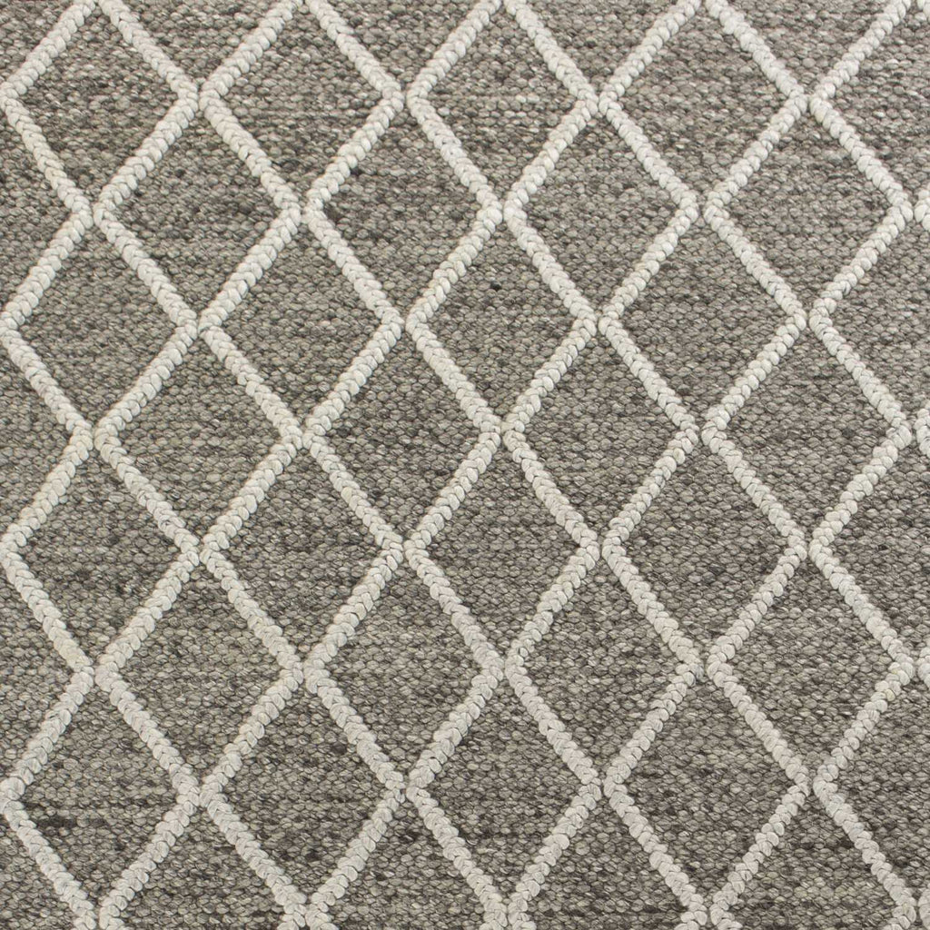 9inches x 13inches Wool Dark Grey Area Rug