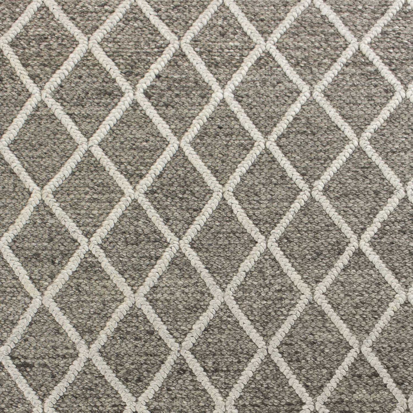 9inches x 13inches Wool Dark Grey Area Rug