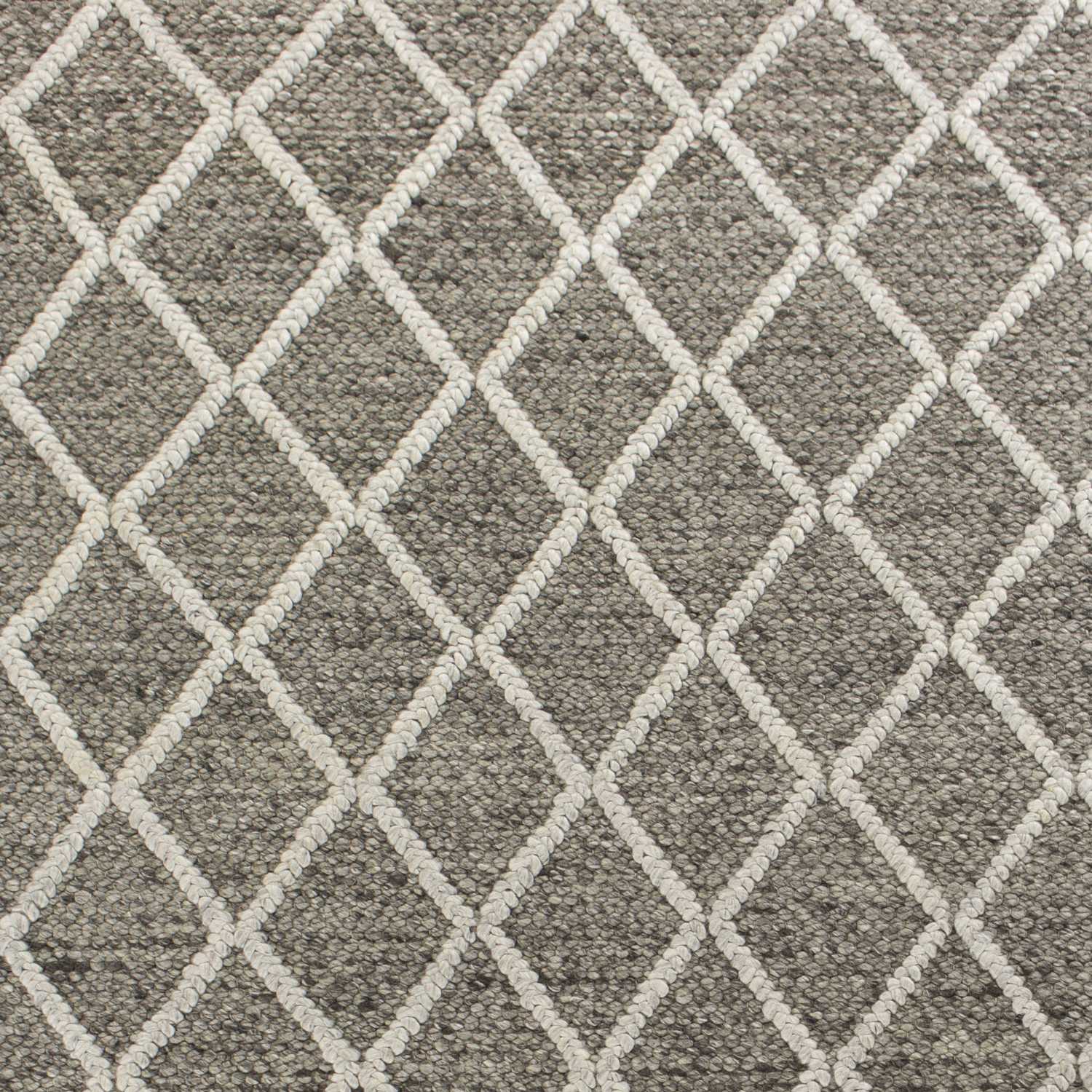 9inches x 13inches Wool Dark Grey Area Rug