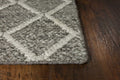 9inches x 13inches Wool Dark Grey Area Rug
