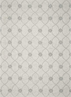 5inchesx7inches Ivory Hand Tufted Wool Ogee Indoor Area Rug