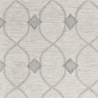 5inchesx7inches Ivory Hand Tufted Wool Ogee Indoor Area Rug