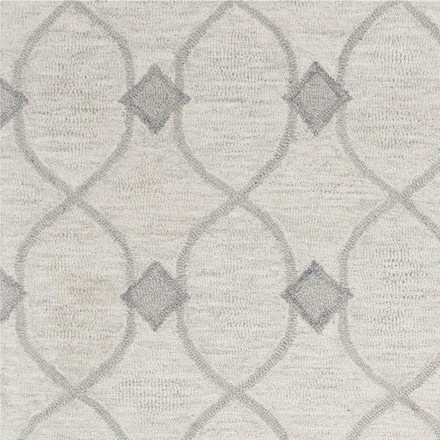 5inchesx7inches Ivory Hand Tufted Wool Ogee Indoor Area Rug