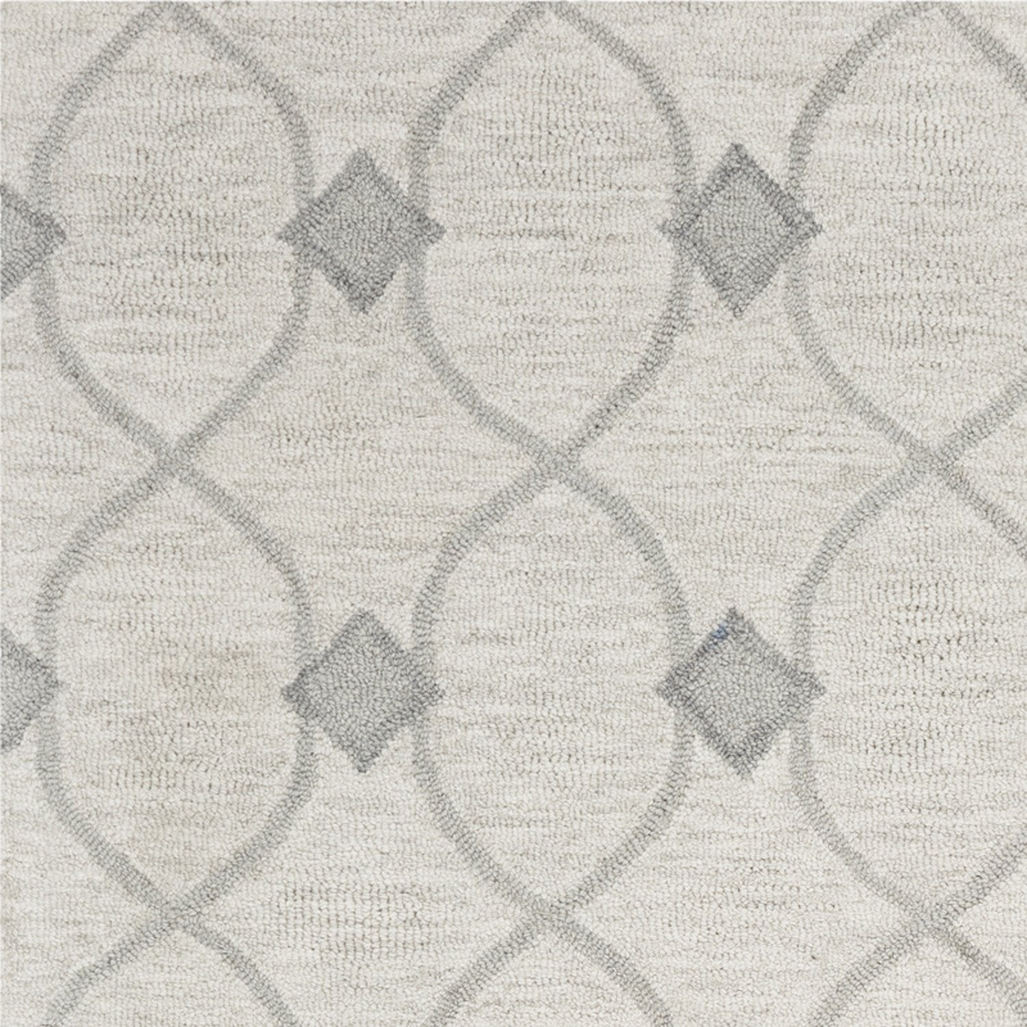5inchesx7inches Ivory Hand Tufted Wool Ogee Indoor Area Rug