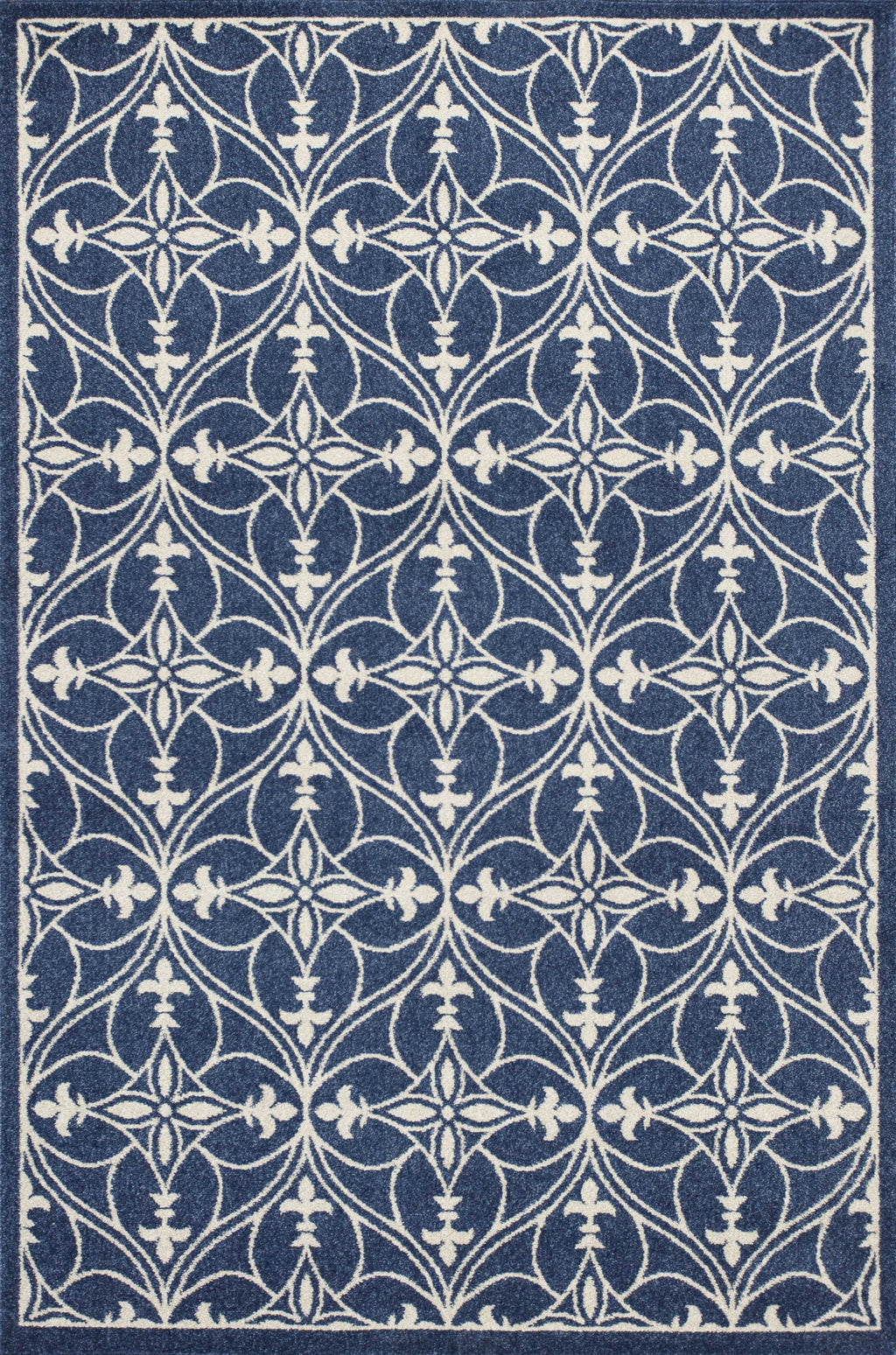 7inches x 9inches Denim Vintage Trellis UV Treated Indoor Area Rug