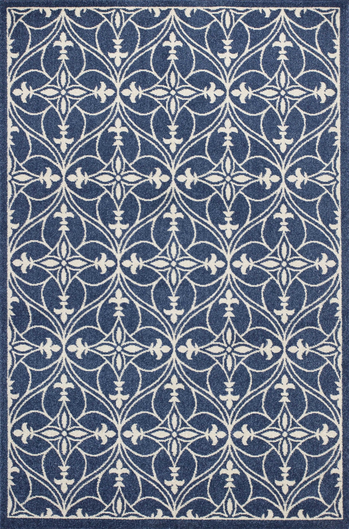 7inches x 9inches Denim Vintage Trellis UV Treated Indoor Area Rug