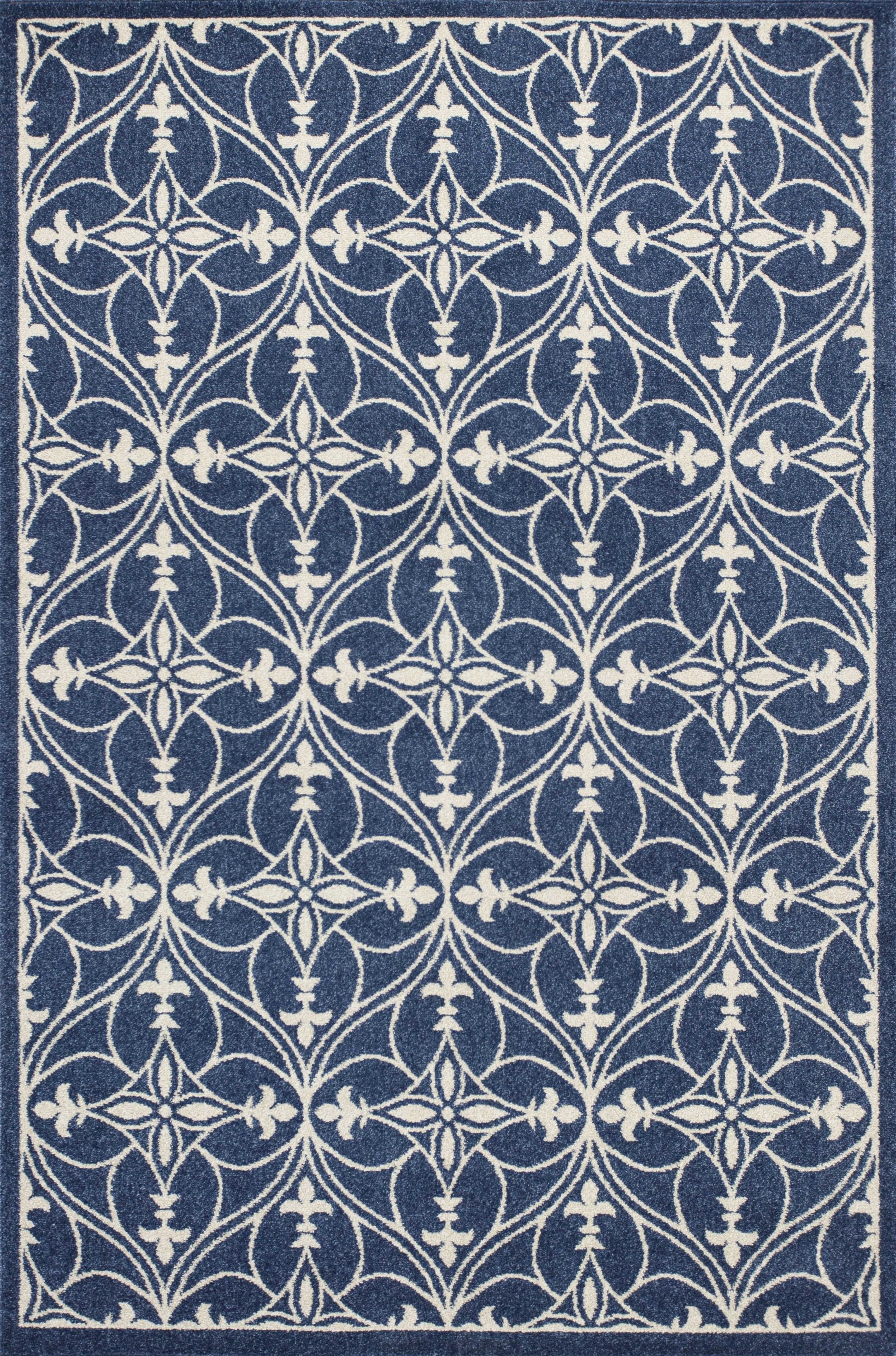 7inches x 9inches Denim Vintage Trellis UV Treated Indoor Area Rug