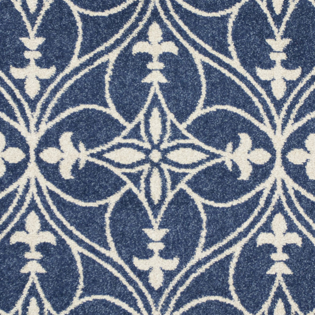 7inches x 9inches Denim Vintage Trellis UV Treated Indoor Area Rug