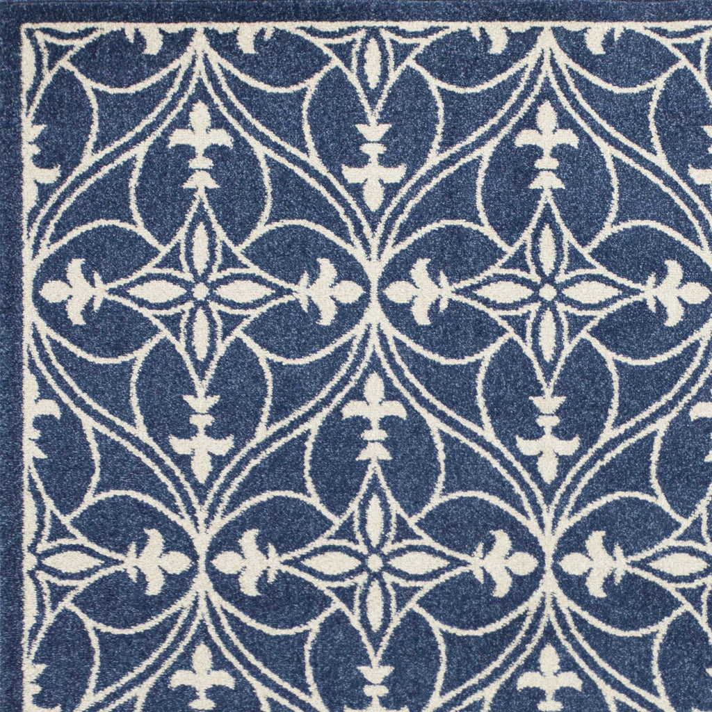 7inches x 9inches Denim Vintage Trellis UV Treated Indoor Area Rug
