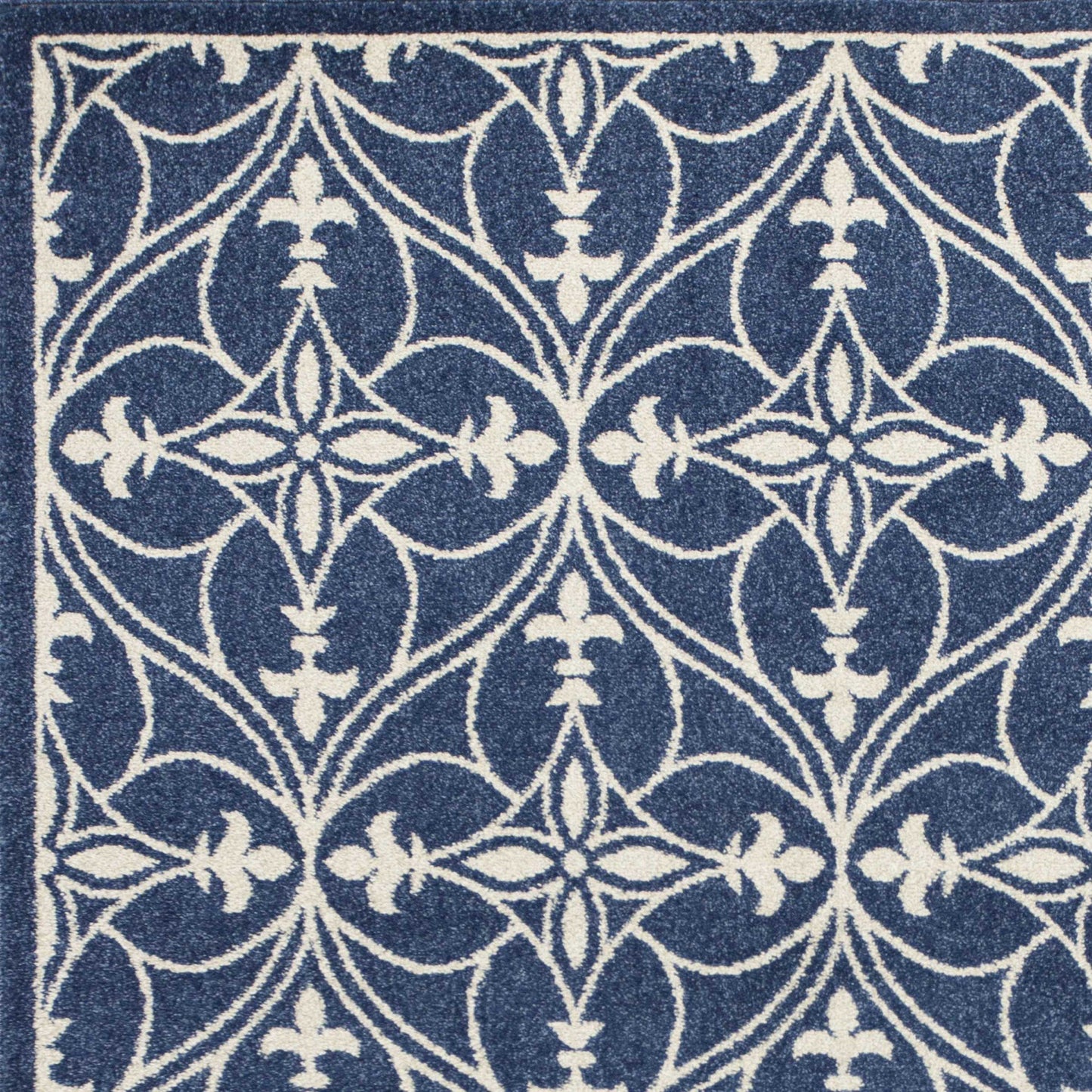 7inches x 9inches Denim Vintage Trellis UV Treated Indoor Area Rug