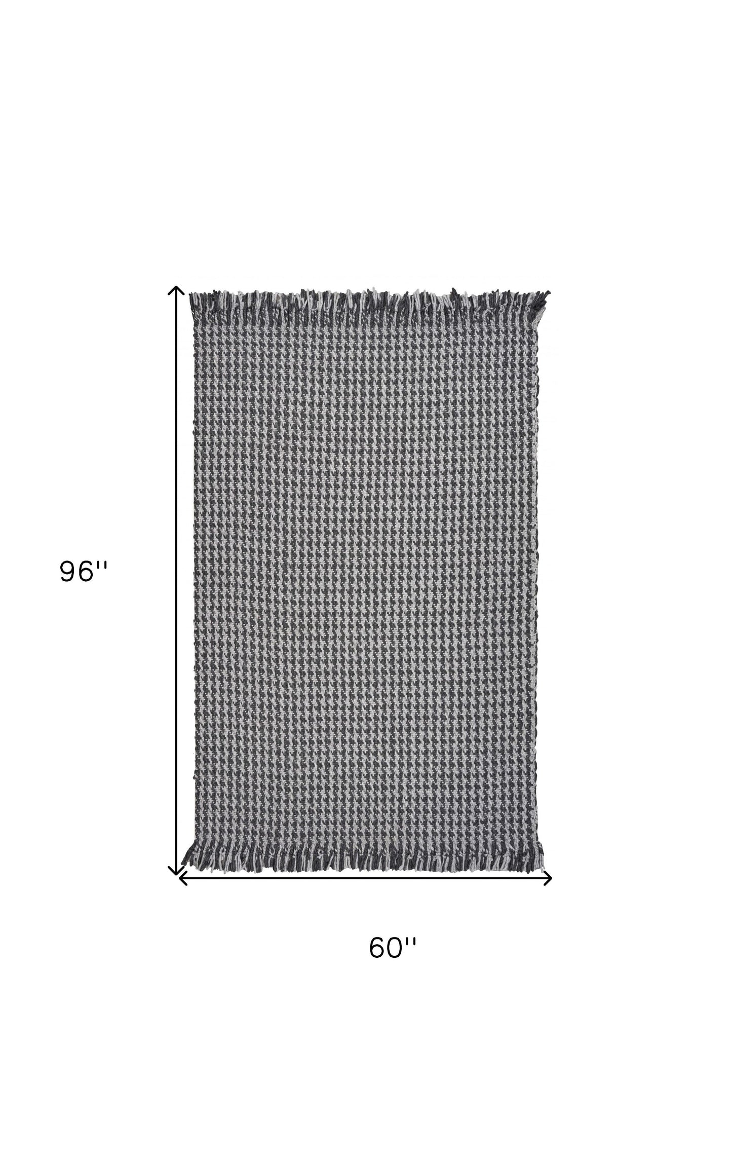 5inchesx8inches Grey Hand Woven Houndstooth Indoor Area Rug