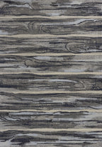 6inches x 9inches Grey Abstract Wood Design Indoor Area Rug