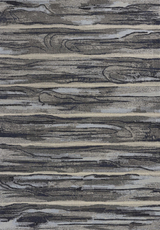 6inches x 9inches Grey Abstract Wood Design Indoor Area Rug