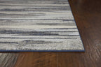 6inches x 9inches Grey Abstract Wood Design Indoor Area Rug