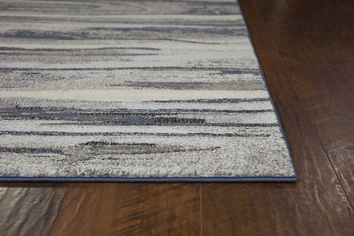 6inches x 9inches Grey Abstract Wood Design Indoor Area Rug