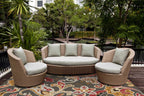 3inches x 5inches Taupe Floral UV Treated Area Rug