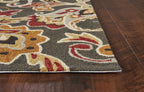 3inches x 5inches Taupe Floral UV Treated Area Rug