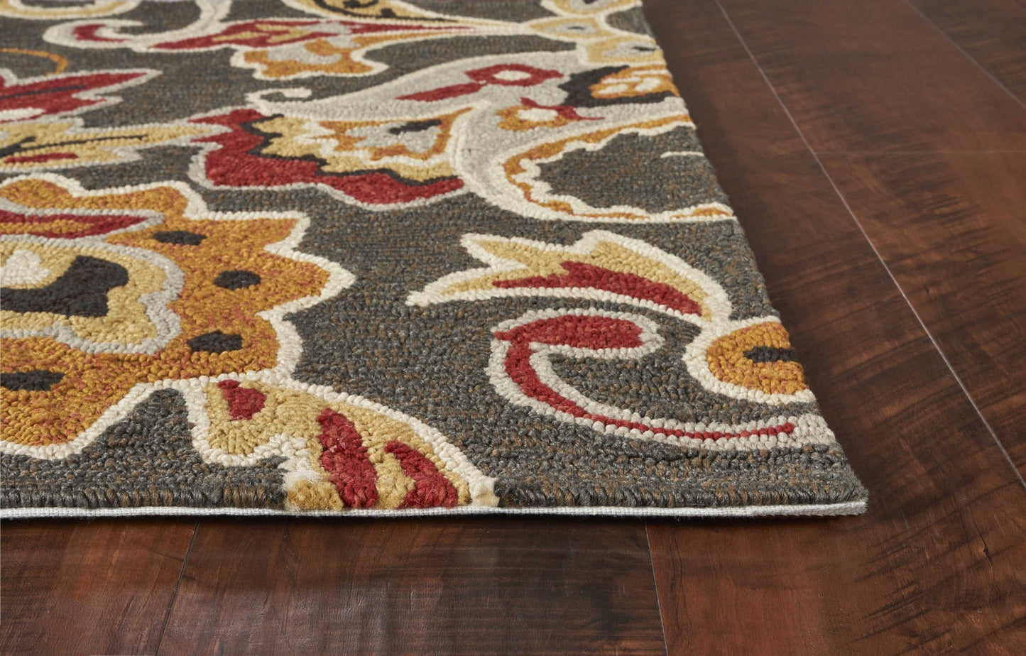3inches x 5inches Taupe Floral UV Treated Area Rug