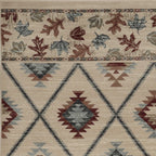 5inchesx8inches Ivory Machine Woven Geometric Lodge Indoor Area Rug