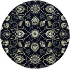 5inches x 7inches Navy Floral Vines Indoor Outdoor Area Rug
