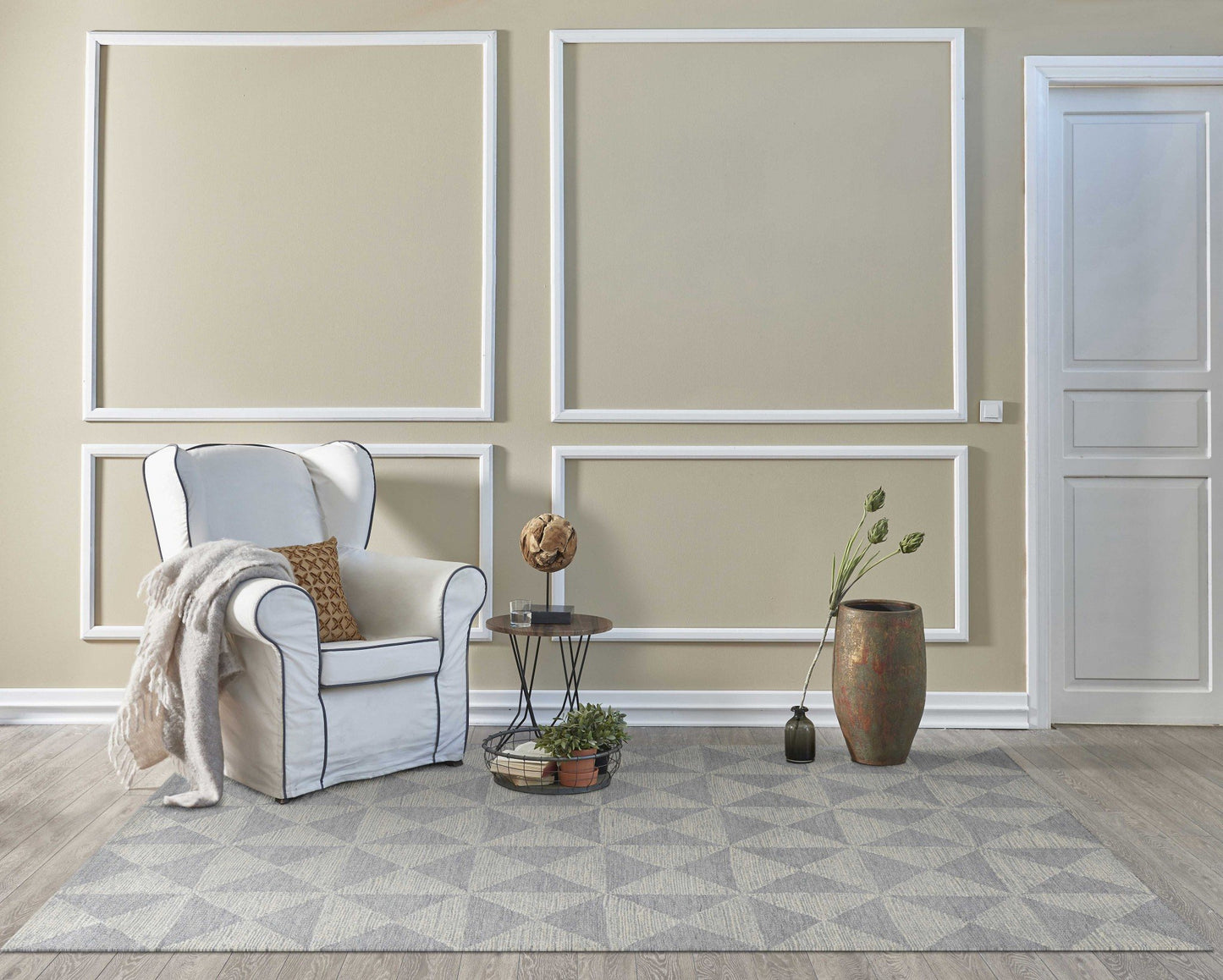78 X 114 Ivory  Wool Rug