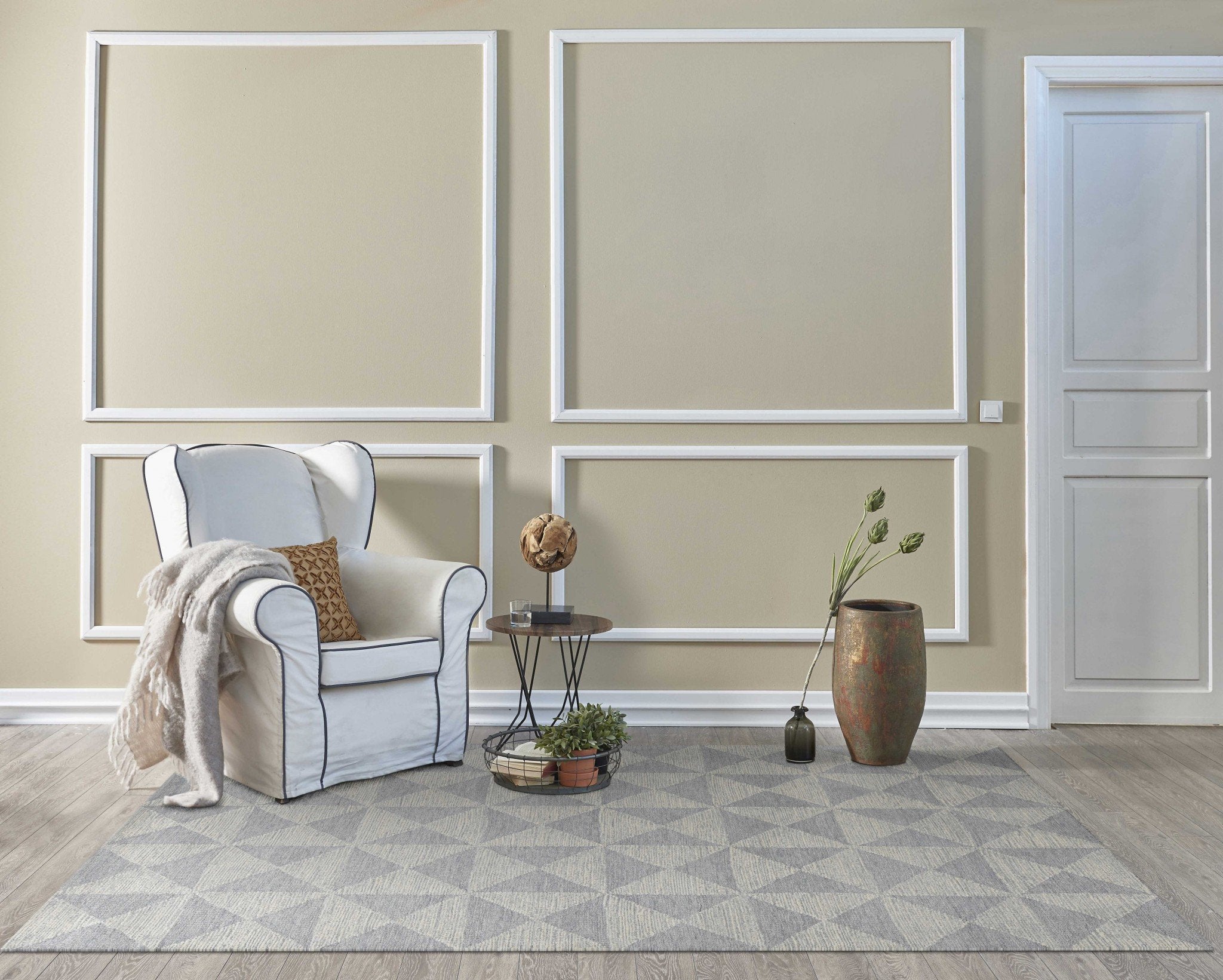 78 X 114 Ivory  Wool Rug