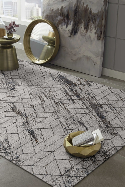 118 X 158 Ivory  Polyester Rug