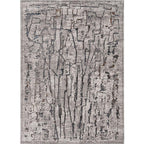 5inchesx8inches Grey Machine Woven Abstract  Indoor Area Rug