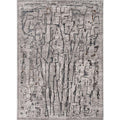 5inchesx8inches Grey Machine Woven Abstract  Indoor Area Rug