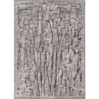 5inchesx8inches Grey Machine Woven Abstract  Indoor Area Rug