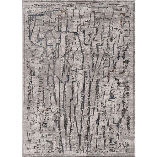 5inchesx8inches Grey Machine Woven Abstract  Indoor Area Rug