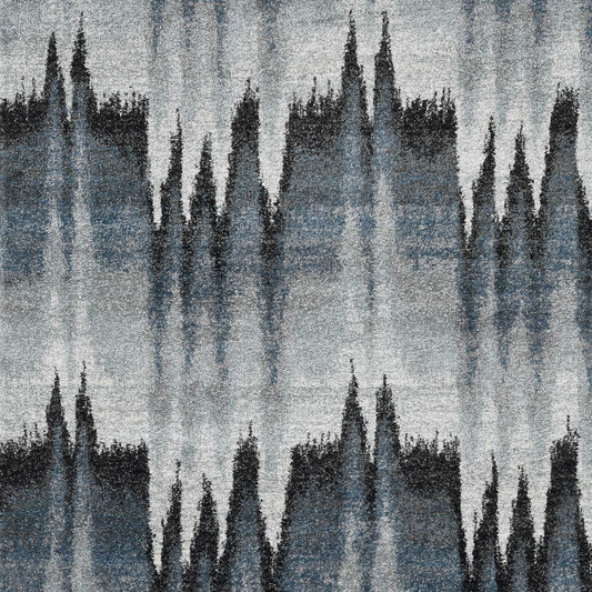 94 X 130 Blue Ivory  Polypropylene Rug